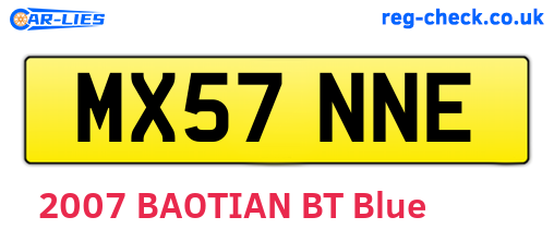 MX57NNE are the vehicle registration plates.