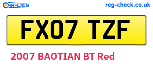 FX07TZF are the vehicle registration plates.