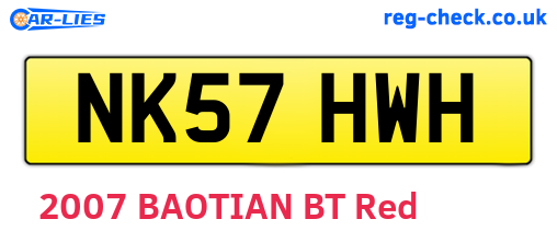 NK57HWH are the vehicle registration plates.