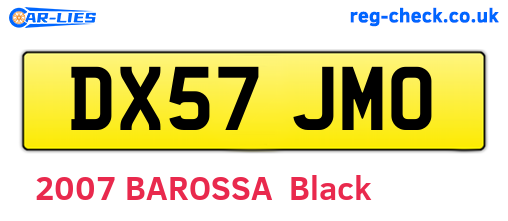 DX57JMO are the vehicle registration plates.