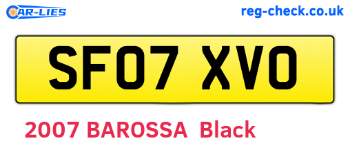 SF07XVO are the vehicle registration plates.