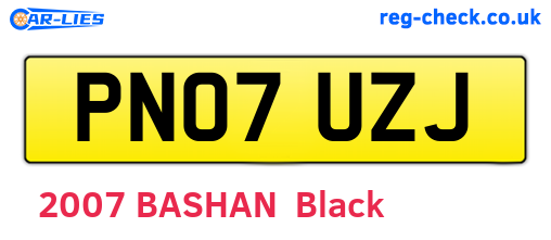 PN07UZJ are the vehicle registration plates.