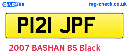 P121JPF are the vehicle registration plates.