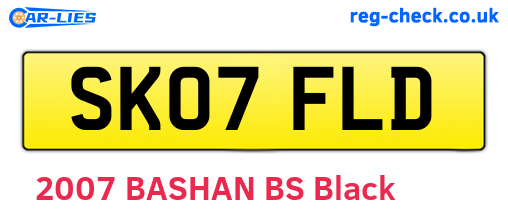 SK07FLD are the vehicle registration plates.