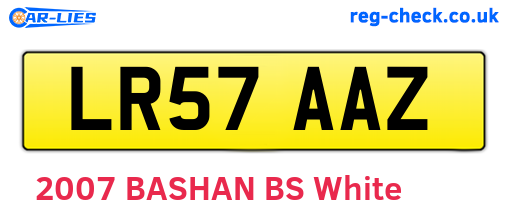 LR57AAZ are the vehicle registration plates.