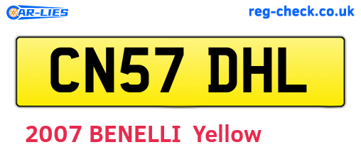 CN57DHL are the vehicle registration plates.