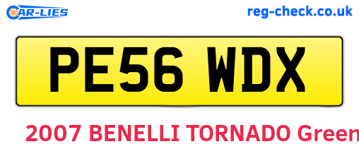 PE56WDX are the vehicle registration plates.