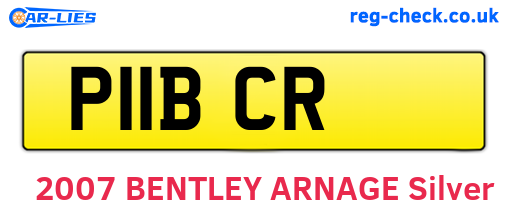 P11BCR are the vehicle registration plates.
