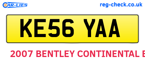 KE56YAA are the vehicle registration plates.