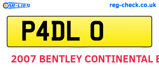 P4DLO are the vehicle registration plates.