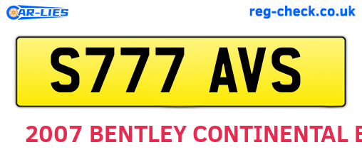 S777AVS are the vehicle registration plates.