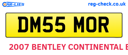 DM55MOR are the vehicle registration plates.
