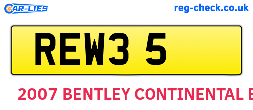 REW35 are the vehicle registration plates.