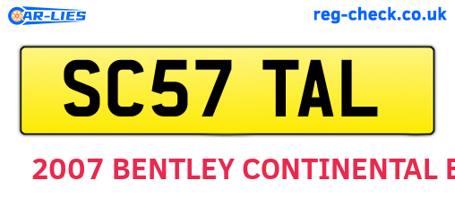 SC57TAL are the vehicle registration plates.