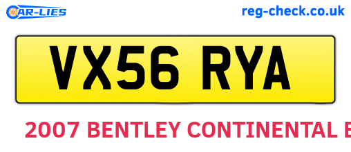 VX56RYA are the vehicle registration plates.