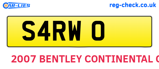 S4RWO are the vehicle registration plates.