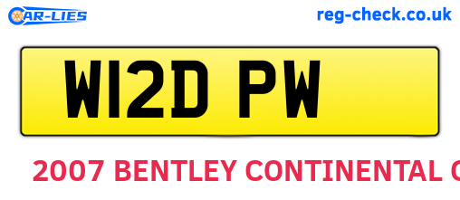 W12DPW are the vehicle registration plates.