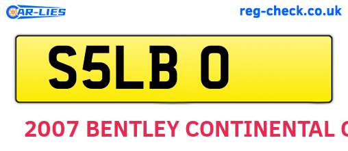 S5LBO are the vehicle registration plates.