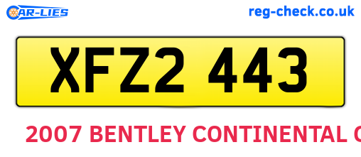 XFZ2443 are the vehicle registration plates.