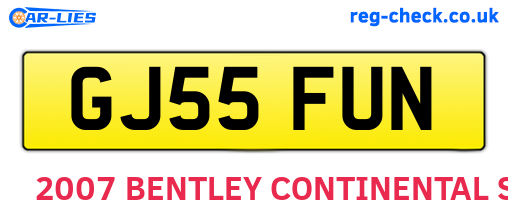 GJ55FUN are the vehicle registration plates.