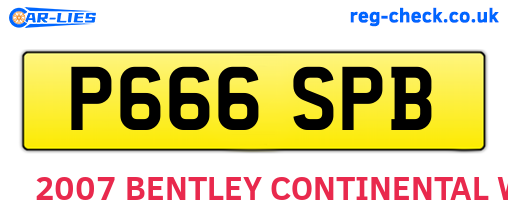 P666SPB are the vehicle registration plates.