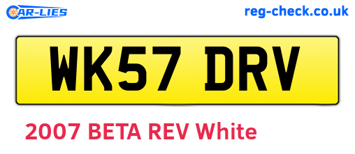 WK57DRV are the vehicle registration plates.