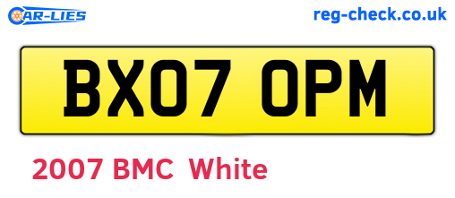 BX07OPM are the vehicle registration plates.