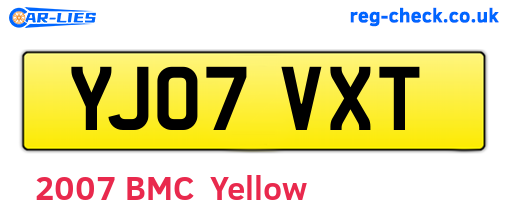 YJ07VXT are the vehicle registration plates.