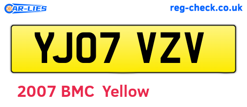 YJ07VZV are the vehicle registration plates.