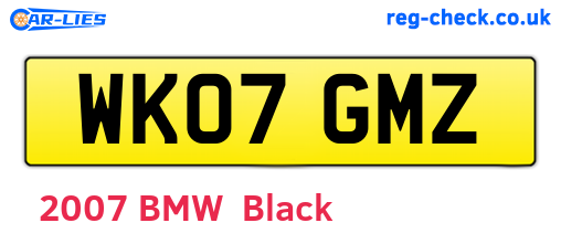 WK07GMZ are the vehicle registration plates.