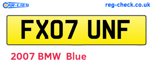 FX07UNF are the vehicle registration plates.