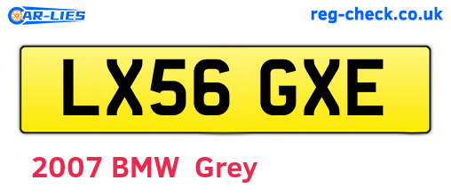LX56GXE are the vehicle registration plates.