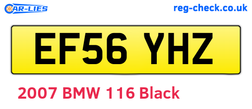EF56YHZ are the vehicle registration plates.