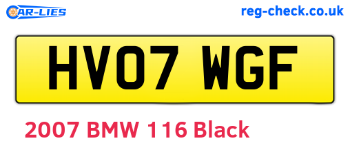 HV07WGF are the vehicle registration plates.
