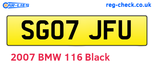SG07JFU are the vehicle registration plates.