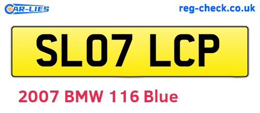 SL07LCP are the vehicle registration plates.