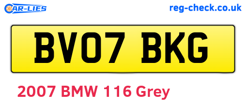 BV07BKG are the vehicle registration plates.
