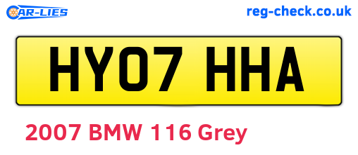 HY07HHA are the vehicle registration plates.