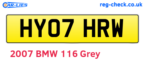 HY07HRW are the vehicle registration plates.