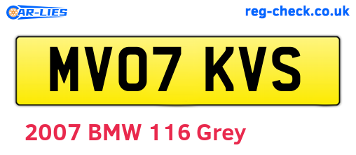 MV07KVS are the vehicle registration plates.