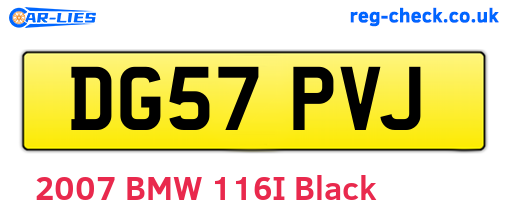 DG57PVJ are the vehicle registration plates.