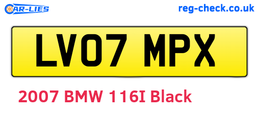 LV07MPX are the vehicle registration plates.