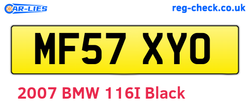 MF57XYO are the vehicle registration plates.