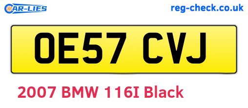 OE57CVJ are the vehicle registration plates.