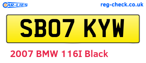 SB07KYW are the vehicle registration plates.