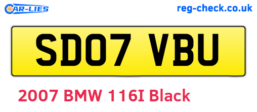 SD07VBU are the vehicle registration plates.