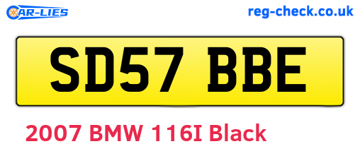 SD57BBE are the vehicle registration plates.