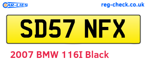 SD57NFX are the vehicle registration plates.