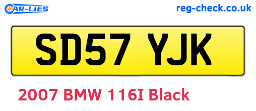 SD57YJK are the vehicle registration plates.
