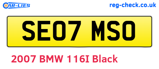 SE07MSO are the vehicle registration plates.